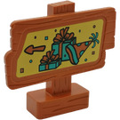 Duplo Dark Orange Road Sign with Party (31283)