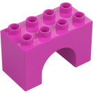 Duplo Rosa oscuro Arco Ladrillo 2 x 4 x 2 (11198)