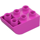 Duplo Dark Pink Brick 2 x 3 with Inverted Slope Curve (98252)