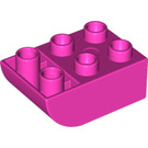 Duplo Dark Pink Brick 2 x 3 with Inverted Slope Curve (98252)