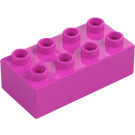 Duplo Tummanvaaleanpunainen Palikka 2 x 4 (3011 / 31459)