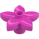 Duplo Rosa oscuro Flor con 5 Angular Pétalos (6510 / 52639)