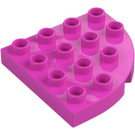 Duplo Dunkelpink Platte 4 x 4 mit Rund Ecke (98218)