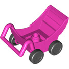 Duplo Dark Pink Pram with Black Wheels (92937)