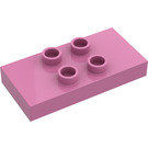 Duplo Dark Pink Tile 2 x 4 x 0.33 with 4 Center Studs (Thick) (6413)