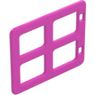 Duplo Dark Pink Window 4 x 3 with Bars with Same Sized Panes (90265)