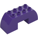 Duplo Dark Purple Arch Brick 2 x 6 x 2 Curved (11197)