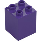 Duplo Morado oscuro Ladrillo 2 x 2 x 2 (31110)