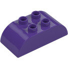 Duplo Dark Purple Brick 2 x 4 with Curved Sides (98223)