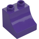 Duplo Dark Purple Brick with Curve 2 x 2 x 1.5 (11169)