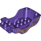 Duplo Morado oscuro Carriage con Gold swirly Patrón en Lado (26406)