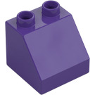 Duplo Mörklila Backe 2 x 2 x 1.5 (45°) (6474 / 67199)