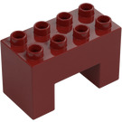 Duplo Dark Red Brick 2 x 4 x 2 with 2 x 2 Cutout on Bottom (6394)