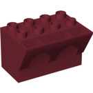 Duplo Rosso scuro Mattoncino 4 x 3 x 3 Wry Invertito (51732)