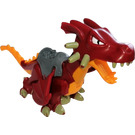 Duplo Dunkelrot Drachen Groß mit Bright Licht Orange Underside (51762)