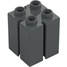 Duplo Tmavě kamenná šedá 2 x 2 x 2 s Slits (41978)