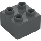 Duplo Ciemny kamienny szary Cegła 2 x 2 (3437 / 89461)