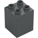 Duplo Grigio pietra scuro Mattoncino 2 x 2 x 2 (31110)