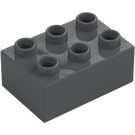 Duplo Dunkles Steingrau Stein 2 x 3 (87084)