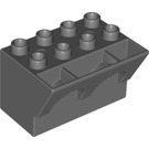 Duplo Mörk Stengrå Kloss 4 x 3 x 3 Wry Omvänd (51732)