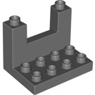 Duplo Dark Stone Gray Plate with gun Slit 3 x 4 x 2 (51698)