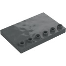 Duplo Gris piedra oscuro Plana 4 x 6 con Espigas en Borde (31465)