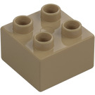 Duplo Tmavě žlutohnědá Kostka 2 x 2 (3437 / 89461)