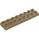 Duplo Mørk beige Plate 2 x 8 (44524)