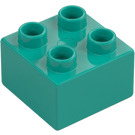 Duplo Dark Turquoise Brick 2 x 2 (3437 / 89461)