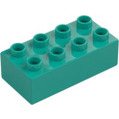 Duplo Dark Turquoise Brick 2 x 4 (3011 / 31459)