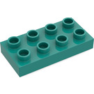 Duplo Dark Turquoise Plate 2 x 4 (4538 / 40666)