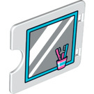 Duplo Tür 3 x 4 mit Cut Out mit Mirror und Toothbrushes im pink beaker (27382 / 29320)