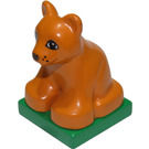 Duplo Earth Orange Leopard Cub on Green Base (75014)