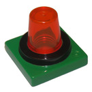Duplo Green 2 x 2 Flashlight Base with transparent orange light (40867 / 41195)