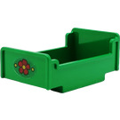 Duplo Green Bed 3 x 5 x 1.66 with red flower Sticker (4895)