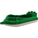 Duplo Green Boat with Tow Hook and White Bottom