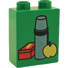 Duplo Green Brick 1 x 2 x 2 with Lunch Box without Bottom Tube (4066)