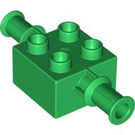 Duplo Green Brick 2 x 2 with St. At Sides (40637)