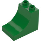 Duplo Green Brick 2 x 3 x 2 with Curved Ramp (2301)