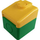 Duplo Green Locomotive Nose Part with Yellow top (6409 / 75086)