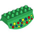 Duplo Green Tipping 2 x 6 with Red, Yellow and Blue Dots (31453 / 41246)