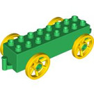 Duplo Grün Wagon mit Gelb Räder (76087)