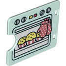 Duplo Light Aqua Door 3 x 4 with Cut Out with Muffins in Oven (27382 / 66007)