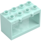 Duplo Lys aqua Ramme 2 x 4 x 2 med Hengsel uten hull i basen (18806)