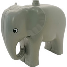 Duplo Light Gray Elephant with Rippled Ears and Movable Head