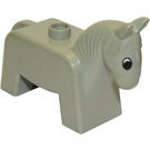 Duplo Light Gray Horse with black eyes