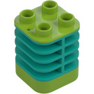 Duplo Lime Kloss 2 x 2 x 2 med Mörk Turkos Flex (35110)