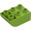 Duplo Lime Brick 2 x 3 with Inverted Slope Curve (98252)