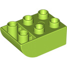 Duplo Lime Brick 2 x 3 with Inverted Slope Curve (98252)