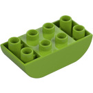 Duplo Lime Brick 2 x 4 with Curved Bottom (98224)